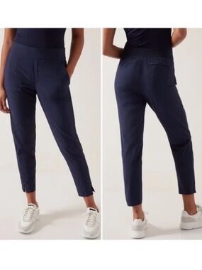 Athleta Brooklyn Ankle Pants Navy Blue Active Athleisure Casual Women’s Size 2P